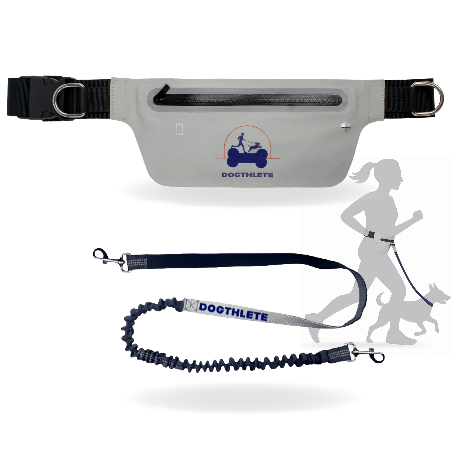 DOGTHLETE Waist Bag + Leash (Hands-Free Running Belt)